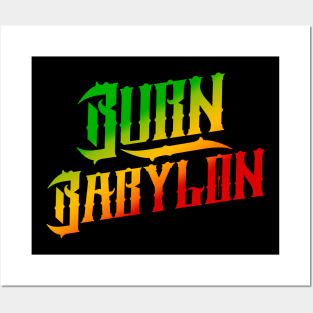 Burn Babylon Rasta Colors Reggae Posters and Art